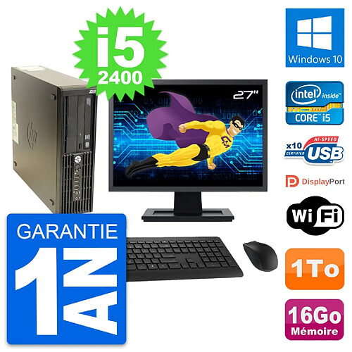 PC HP Z210 SFF Ecran 27" Intel Core i5-2400 RAM 16Go Disque 1To Windows 10 Wifi · Occasion