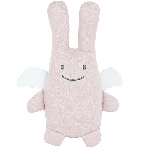 Doudou en lin Ange Lapin - rose poudré - 20Cm - Trousselier