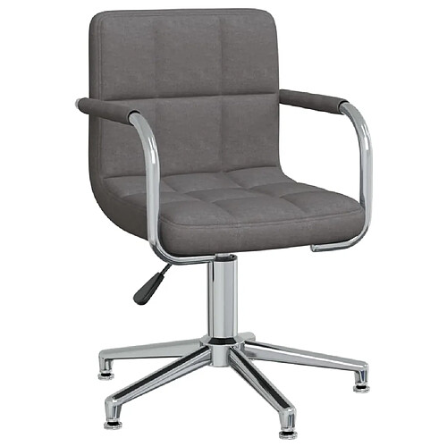 vidaXL Chaise pivotante de salle à manger Gris foncé Tissu