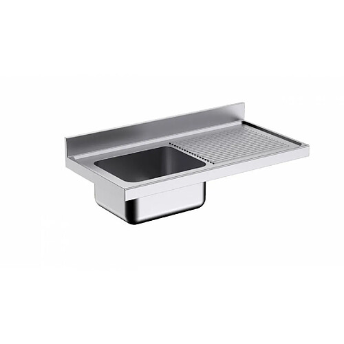 Plonge Inox Professionnelle avec Evier et Egouttoir Profondeur 550 - Distform