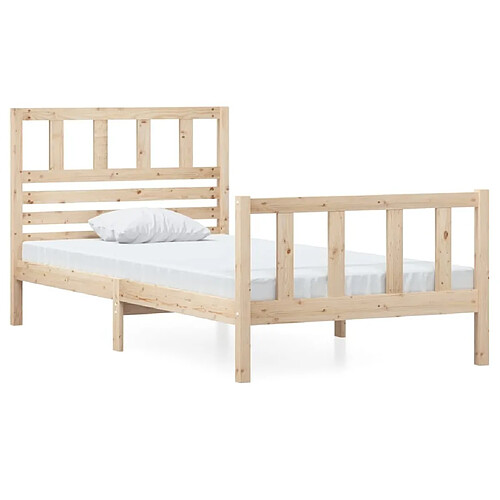 Maison Chic Lit Moderne Chambre - Cadre/structure de lit pour adulte Bois solide 90x200 cm -MN94353