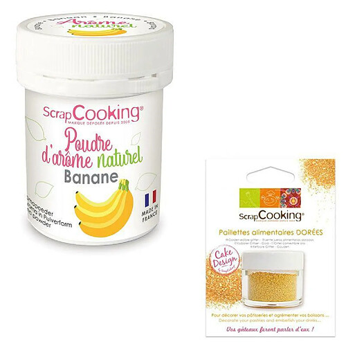 Scrapcooking Arôme alimentaire naturel en poudre banane + paillettes dorées