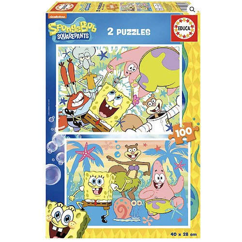 Educa Borras 2 puzzles 100 pieces bob l eponge