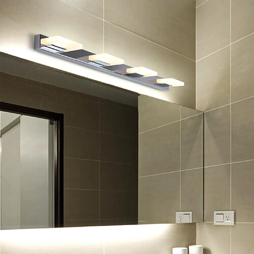 Universal Lumière miroir 16W LED en acier inoxydable lumière miroir chambre commode toilettes salle de bains applique (lampe thermique)