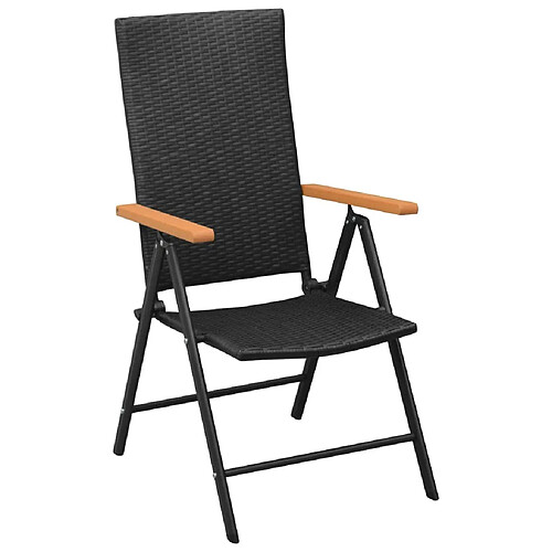 Maison Chic Lot de 4 Chaises de jardin,Fauteuil d'extérieur Résine tressée Noir -MN35959