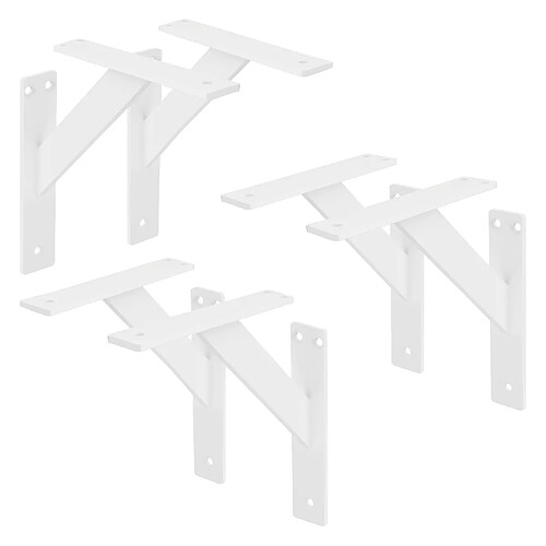 ML-Design 6x Support étagère murale fixation flottante aluminium blanc robuste 180x180 mm