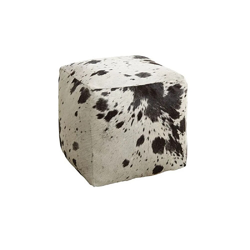 Aubry Gaspard Pouf cube en peau de vache.