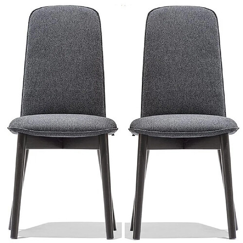 Inside 75 Lot de 2 Chaises RILEY structure bois assise noir