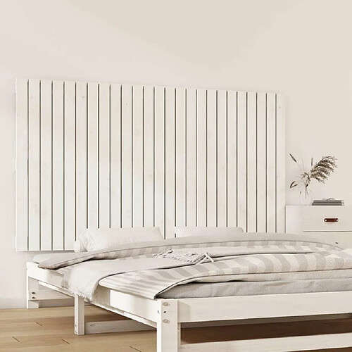 Maison Chic Tête de lit scandinave pour lit adulte,Meuble de chambre murale Blanc 159,5x3x90 cm Bois massif de pin -MN11403