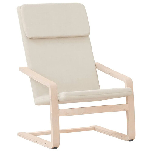 Maison Chic Chaise de relaxation | Fauteuil relax Crème Tissu -GKD59217