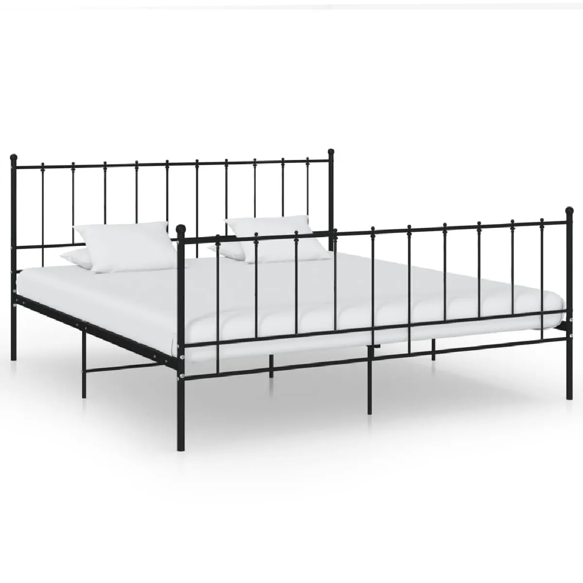 Maison Chic Lit adulte - Lit simple Cadre de lit,Structure du lit Contemporain Noir Métal 200x200 cm -MN32504