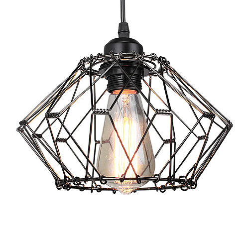 Stoex Suspension luminaire Industrielle vintage noir, Lustre abat jours forme de cage