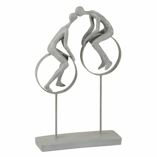 Paris Prix Statuette Déco Couple sur Cercle 35cm Gris