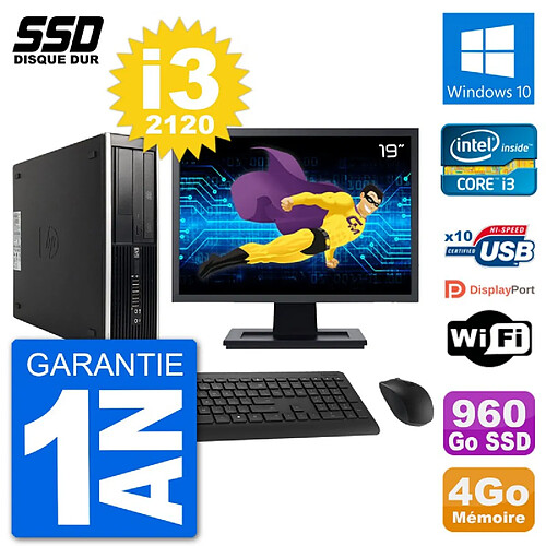 PC HP Compaq 6200 Pro SFF Ecran 19" i3-2120 RAM 4Go SSD 960Go Windows 10 Wifi · Occasion