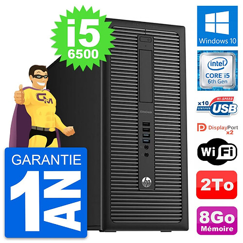 PC Tour HP EliteDesk 800 G2 Intel i5-6500 RAM 8Go Disque Dur 2To Windows 10 Wifi · Occasion