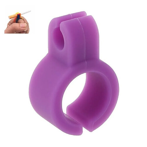 Wewoo 3 PCS Silicone Creative Cigarette Holder Smoking Ring Finger Anti-smoke Purple