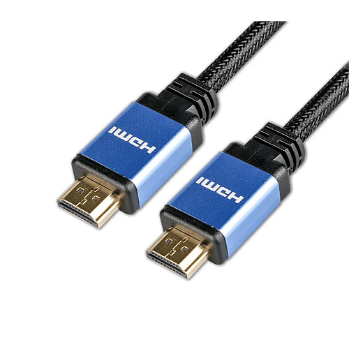 D2 Diffusion D2 Cable HDMI 2.1 Ultra HD 8k Connecteurs en OR Nylon Tressé - High Speed par Ethernet Full HD 1080P / 2160P 60Hz 3D TV PS5 - Câble Triple Blindage - Connecteurs plaqués - 1M - Noir