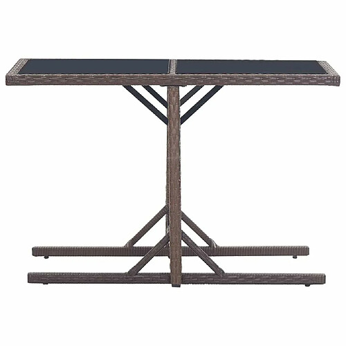 Maison Chic Table de jardin | Table d'extérieur Marron 110x53x72 cm Verre et résine tressée -GKD84165