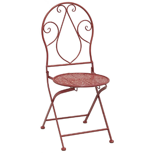 Aubry Gaspard Chaise pliante en métal rouge.