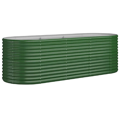 Maison Chic Jardinière,Lit surélevé de jardin - Bac à fleurs - pot de fleur Acier enduit de poudre 224x80x68 cm Vert -GKD96115