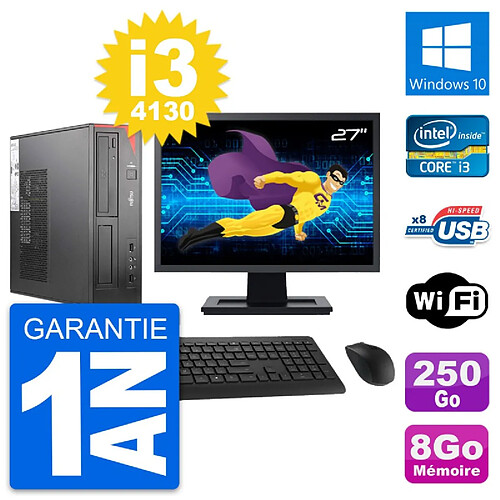 PC Fujitsu E520 DT Ecran 27" Intel i3-4130 RAM 8Go Disque 250Go Windows 10 Wifi · Occasion