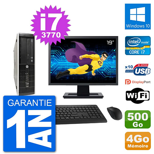 PC HP Compaq Pro 6300 SFF Ecran 19" i7-3770 RAM 4Go Disque 500Go Windows 10 Wifi · Occasion