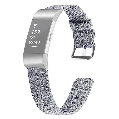 Wewoo Bracelet pour montre connectée FITBIT Charge 2 de en toile avec toiletaille S gris clair