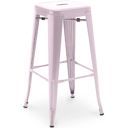 ICONIK INTERIOR Tabouret de bar - Design industriel - 76cm - Nouvelle édition- Stylix Rose pâle