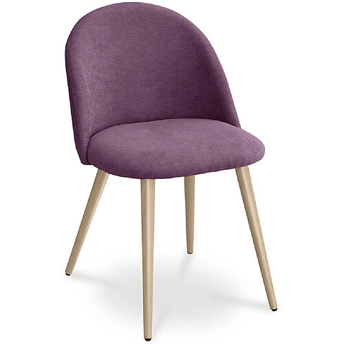 ICONIK INTERIOR Chaise de salle à manger - Tapissée en tissu - Style scandinave - Evelyne Violet