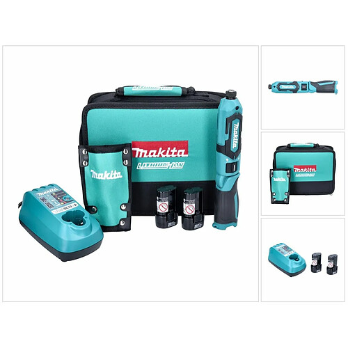 Makita TD 022 DSE Visseuse à chocs articulée 7.2 V 25 Nm + 2x Batteries 1.5 Ah + Chargeur + Sacoche