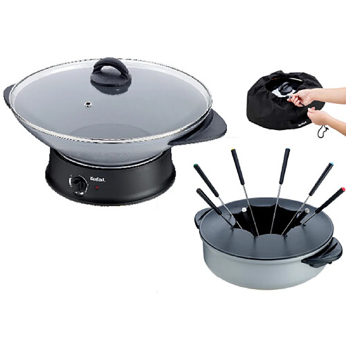 Wok et fondue 1200w 8 personnes - wk3020 - TEFAL