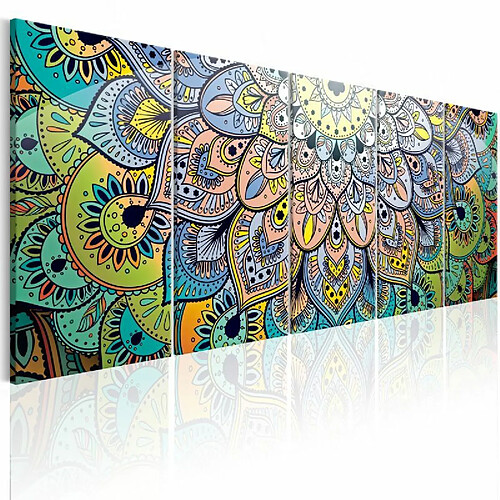 Paris Prix Tableau Imprimé Mandala : Peacock's Tail 90 x 225 cm