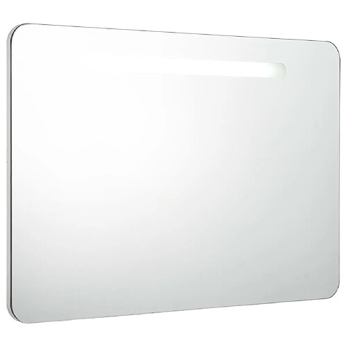 Helloshop26 Armoire de salle de bain à miroir led 80 x 9,5 x 55 cm MDF blanc 02_0006570