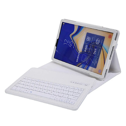 Wewoo SA830 Etui en cuir Bluetooth détachable pour clavier 3.0 Texture Litchi Samsung Galaxy Tab S4 10.5 pouces T830 / T835avec support Blanc