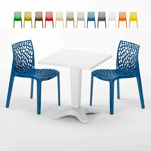 Grand Soleil Table et 2 chaises colorées polypropylen