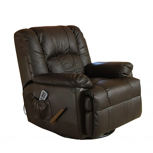 Eco-De 8615M Fauteuil de Massage en Cuir Marron Chocolat