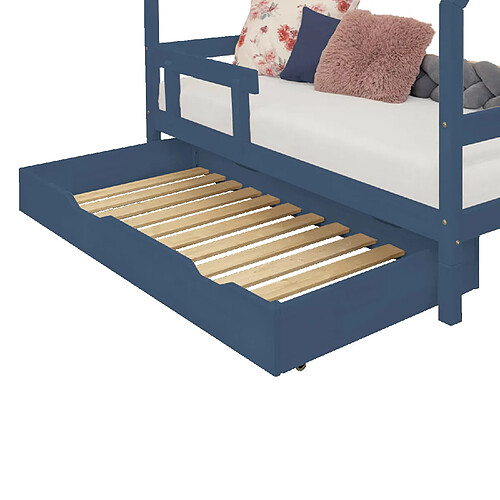 Youdoit Tiroir de lit 90 x 160 avec sommier BUDDY - bleu marine