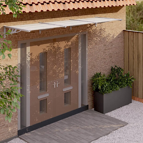 vidaXL Auvent de porte Gris et transparent 358,5x90 cm Polycarbonate