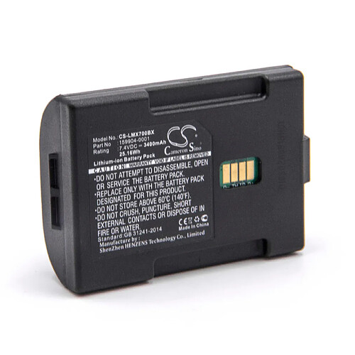 vhbw Li-Ion batterie 3400mAh (7.4V) pour scanner de code-barres terminal carte de crédit et de débit POS Lxe MX 7