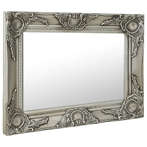 Maison Chic Miroir mural style baroque | Miroir Décoration pour Maison Salle de Bain 50x40 cm Argenté -GKD87635