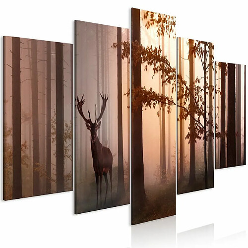 Paris Prix Tableau Imprimé 5 Panneaux Morning Wide Brown 100 x 200 cm