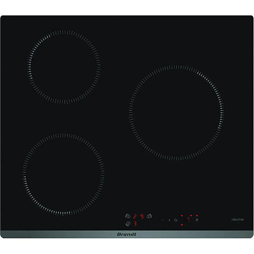 Table de cuisson induction 60cm 3 feux 4600w noir - bpi6310b - BRANDT