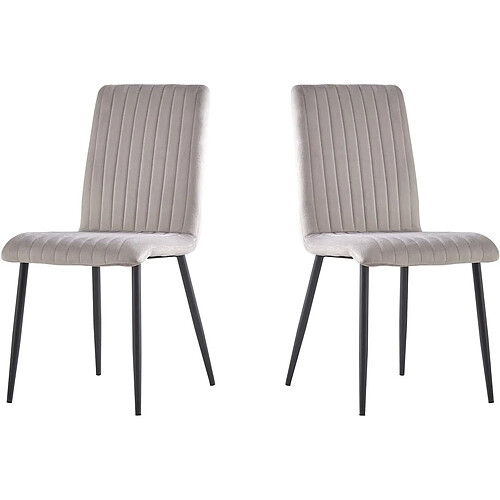 Habitat Et Jardin Lot de 2 chaises en velours Henley - Gris clair