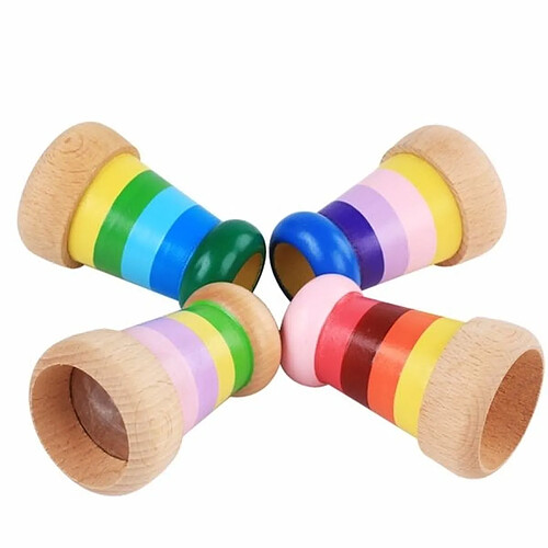 Totalcadeau Kaléidoscope vision prisme fait en bois jeu Montessori