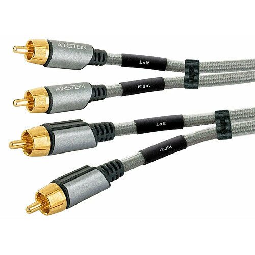 Schwaiger AINSTEIN Câble Audio RCA 2 fiches RCA vers 2 fiches RCA 1 m Space-Grau