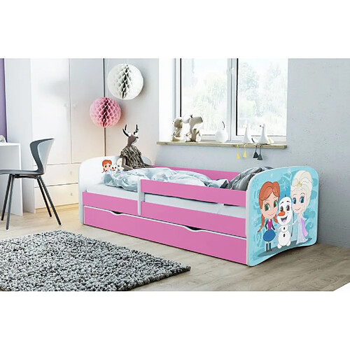 Lit Babydreams pays des merveilles rose sans tiroir, sans matelas 180/80