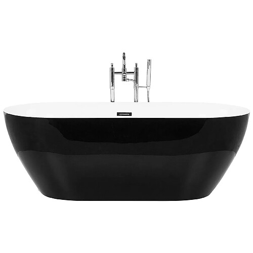 Beliani Baignoire îlot noire 160 x 75 cm CARRERA