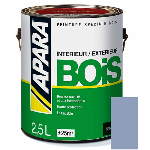 Peinture Bois Satin - APARA-2.5 litres-Bleu provence