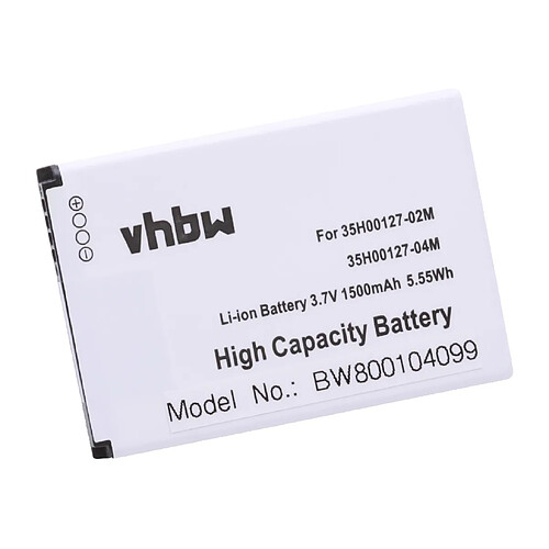 vhbw Li-Ion batterie 1500mAh (3.7V) pour téléphone smartphone HTC Incredible PB31200, Legend, Wildfire, Wildfire 6225 remplace 35H00127-02M, BA S440.