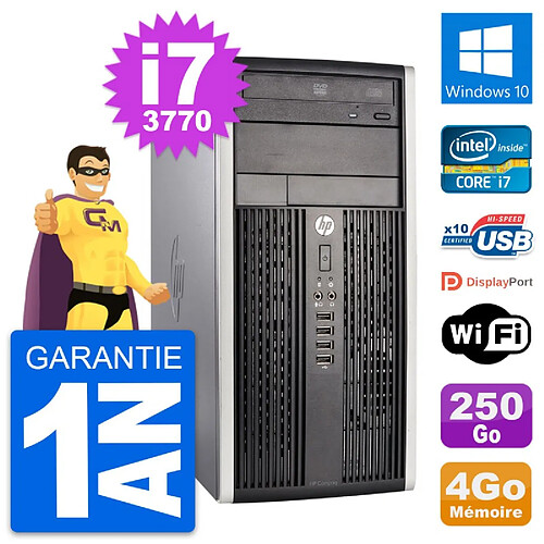 PC Tour HP Pro 6300 CMT Intel i7-3770 RAM 4Go Disque Dur 250Go Windows 10 Wifi · Occasion